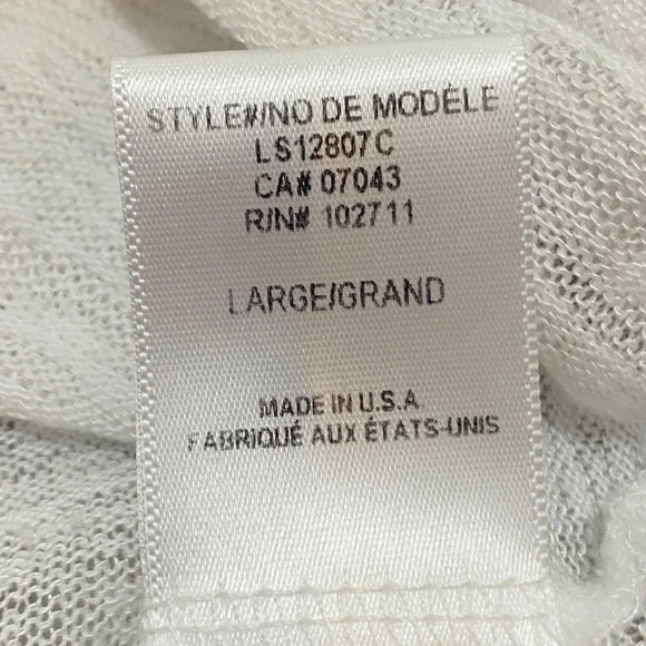 Gibson Sheer Cold-Shoulder Snow White Knit Tank Top Size M - Picture 15 of 16